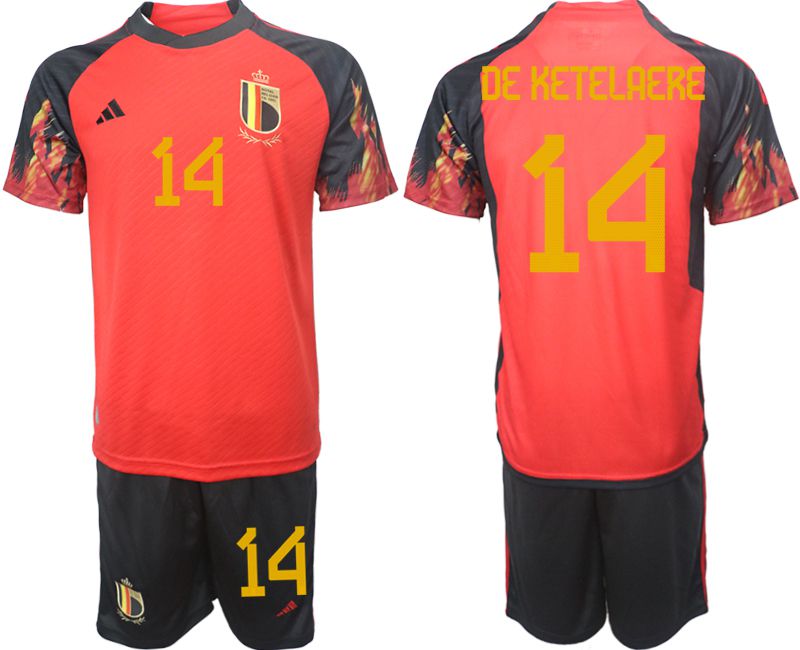 Men 2022 World Cup National Team Belgium home red 14 Soccer Jersey